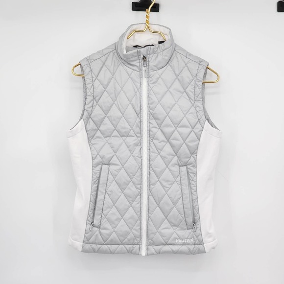 Marmot Women's Kitzbuhel Vest Gray White Quilted Size Small - Picture 2 of 9